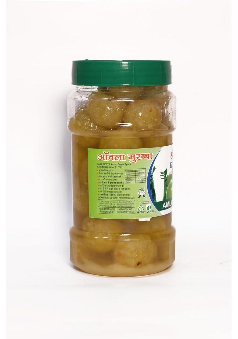 Shri Krishna Pickles Amla Murabba Homemade Natural Traditional Indian Taste No Preservatives Plastic Jar 1Kg