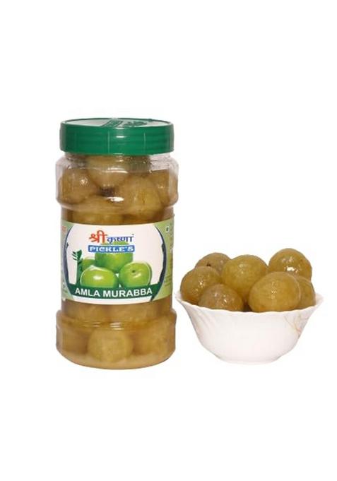 Shri Krishna Pickles Amla Murabba Homemade Natural Traditional Indian Taste No Preservatives Plastic Jar 1Kg