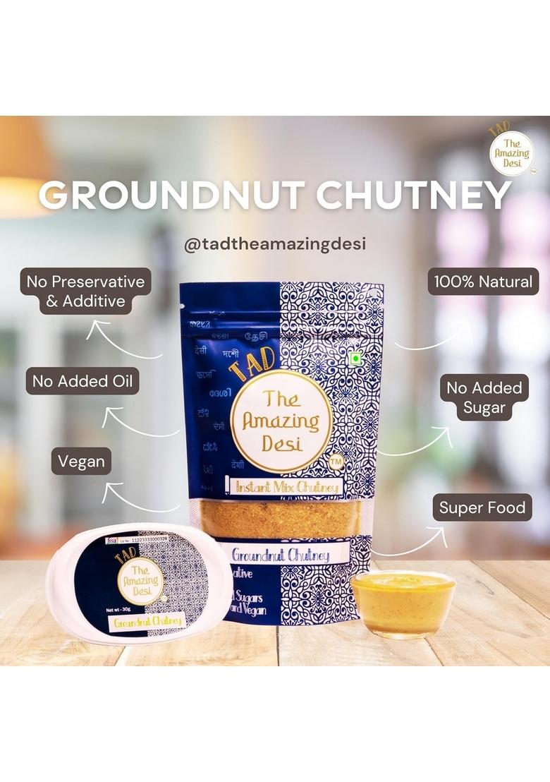 Tad The Amazing Desi – Groundnut Chutney | Instant Chatpati Chatni 100 Natural Superfood Oil Free Sugar No Preservatives 100G