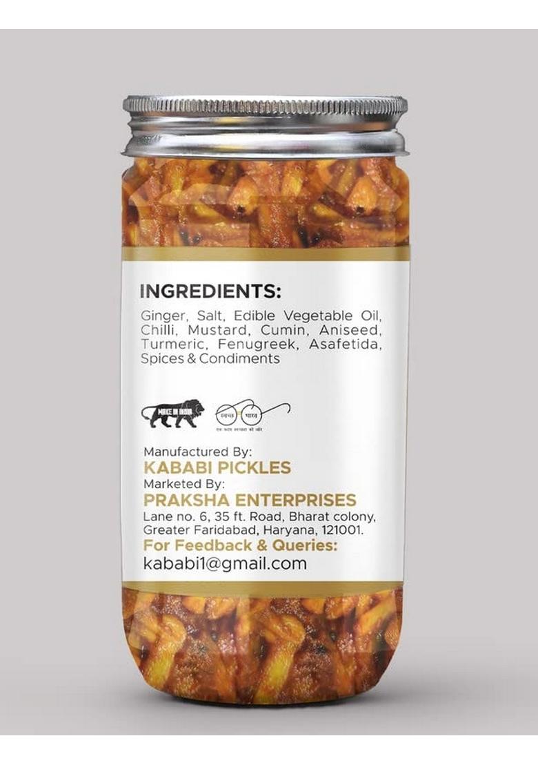 Kababi Punjabi Ginger Pickle Homemade Fresh Adrak Ka Aachar 400G Mother’S Recipe | Organic North Indian Healthy Traditional Home Made Achaar