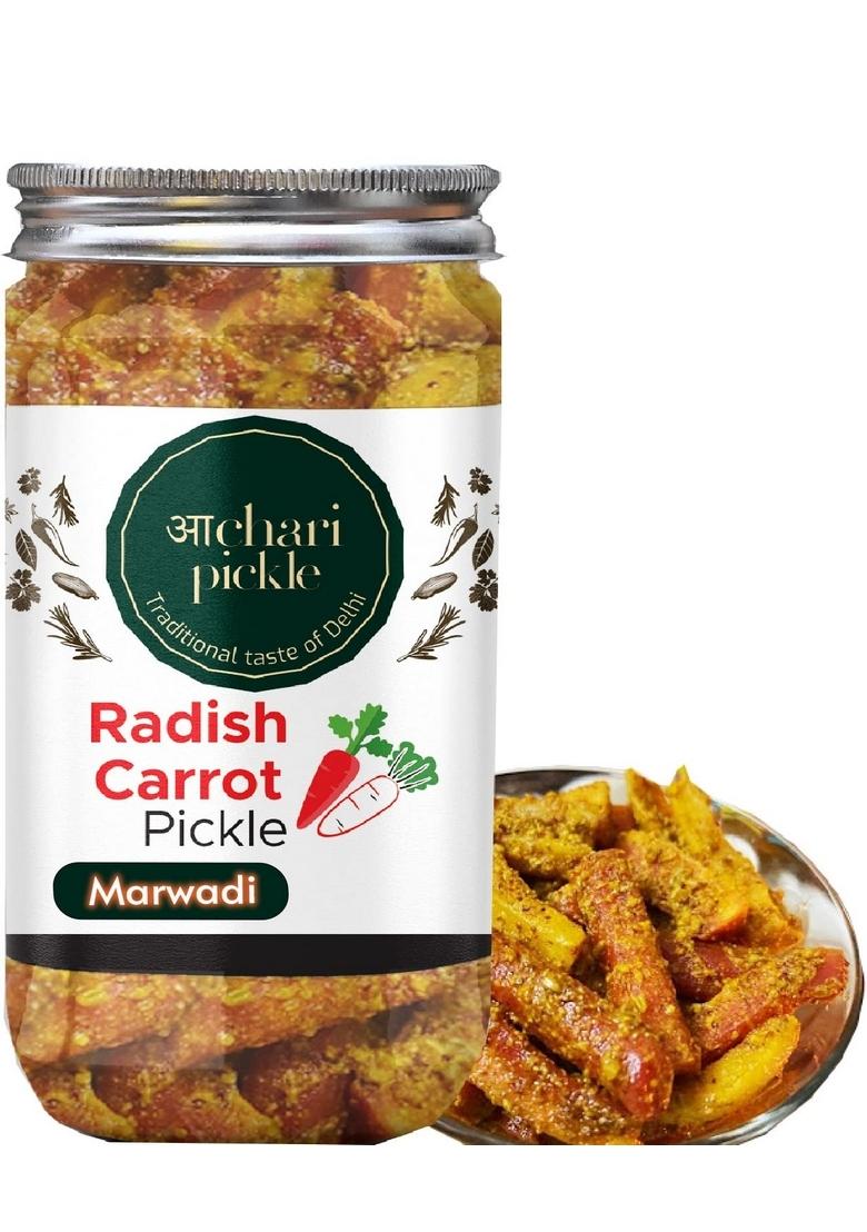Achari Pickles Marwadi Radish Carrot Pickle Home Made Gajar Mooli Ka Achar 400 Gm I Taste Bhi Health Homemade Organic