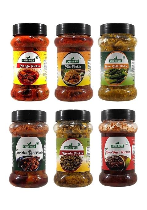 K3 Masala Green Piece Mango Pickle 250Gm Chilli Mix Methiua Keri Gor Kerda X6 Pack Of 6