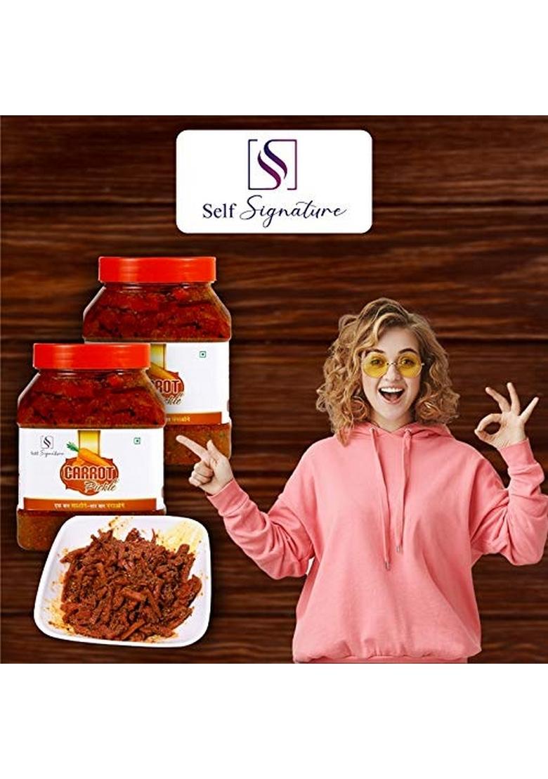 Self Signature Homemade Carrot Pickles Tasty Gajar Achaar 500 Gm