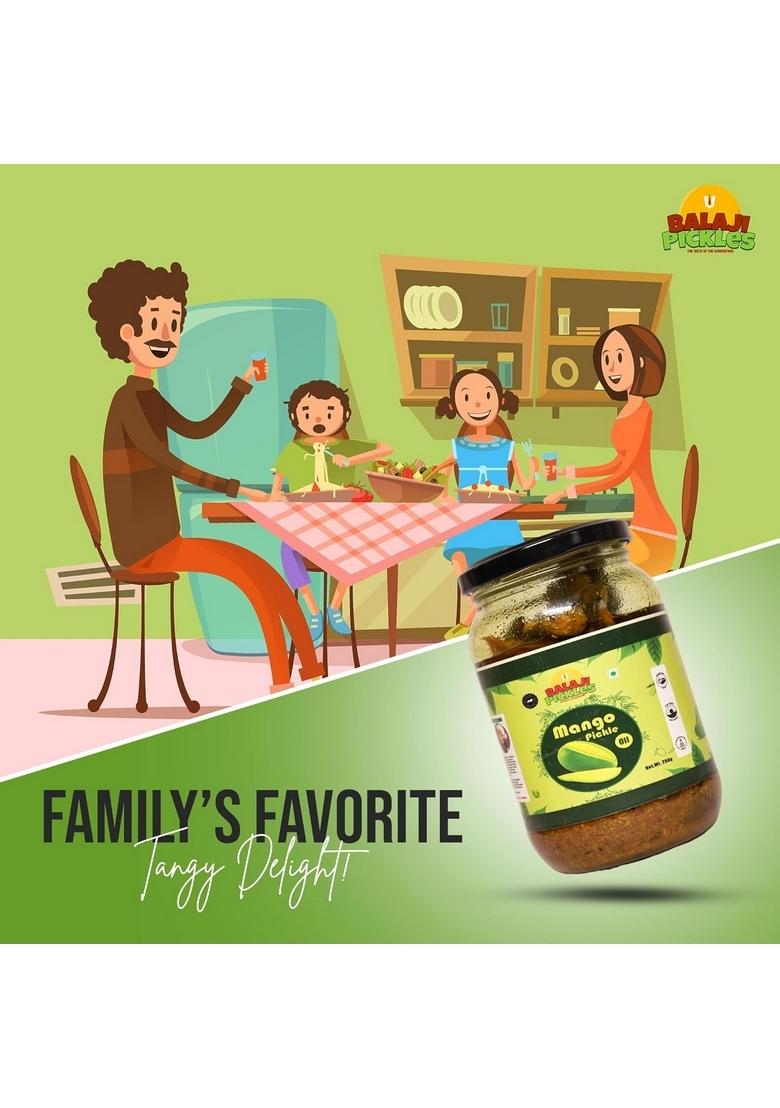 Balaji Pickles Mango Pickle Tangy Indian Condiment Tasty And Traditional Achar 500G