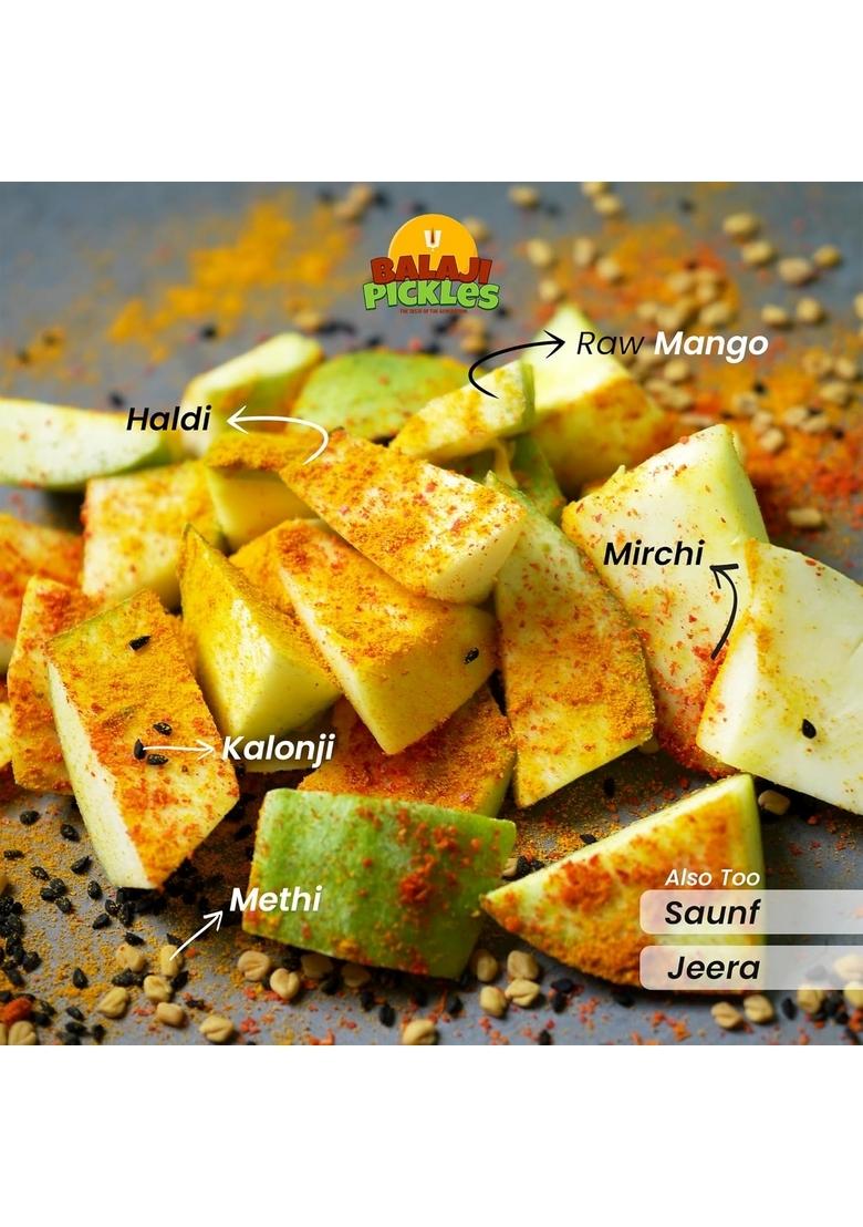 Balaji Pickles Mango Pickle Tangy Indian Condiment Tasty And Traditional Achar 500G
