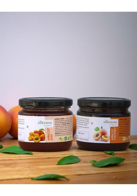 Oaktreenaturals Nirvana Organic? Apricot Jam Chutney Combo | Pure Natural No Preservatives Added Colours Flavours Healthy Good For Gut Health