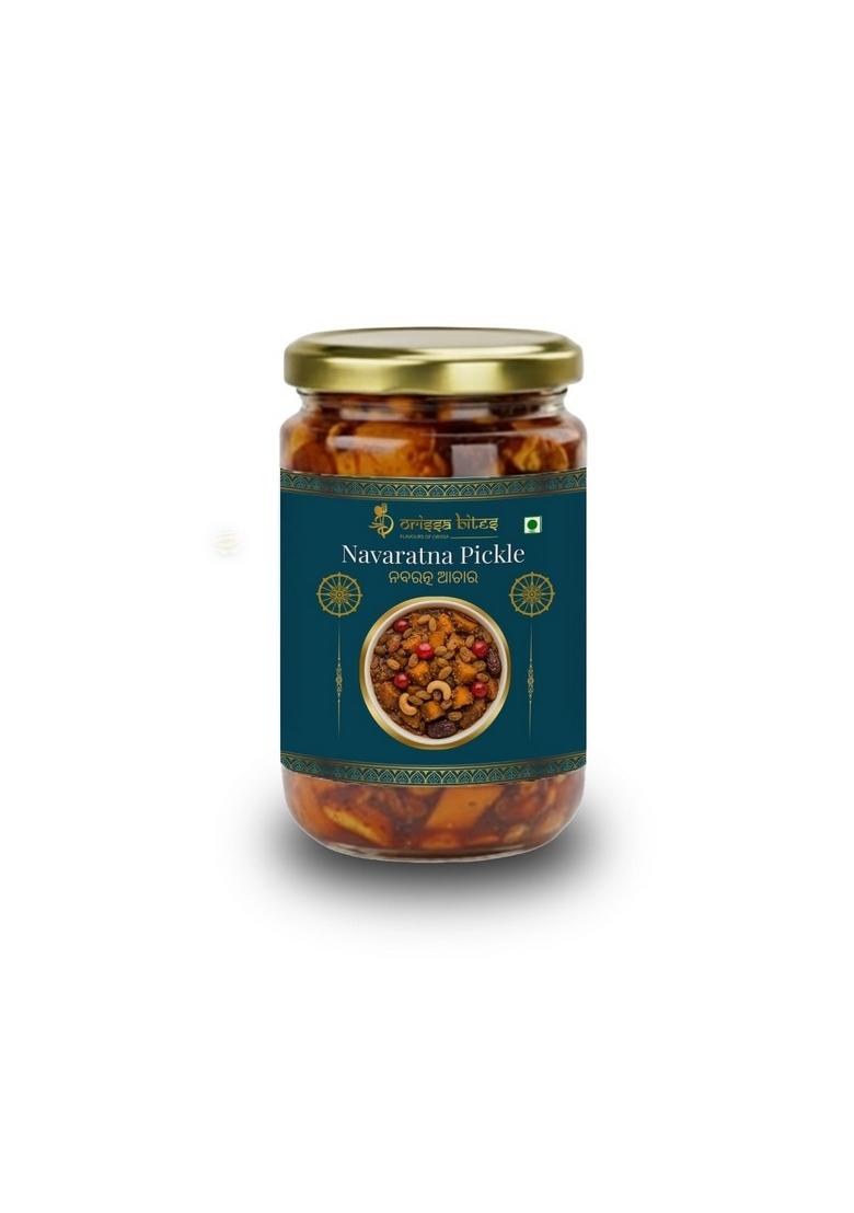 Orissa Bites With Device Of O Navratna Pickle 250G | Authentic Odia Mixed Veg Made 9 Traditional Ingredients Homemade Taste No Preservatives Premium Glass Jar