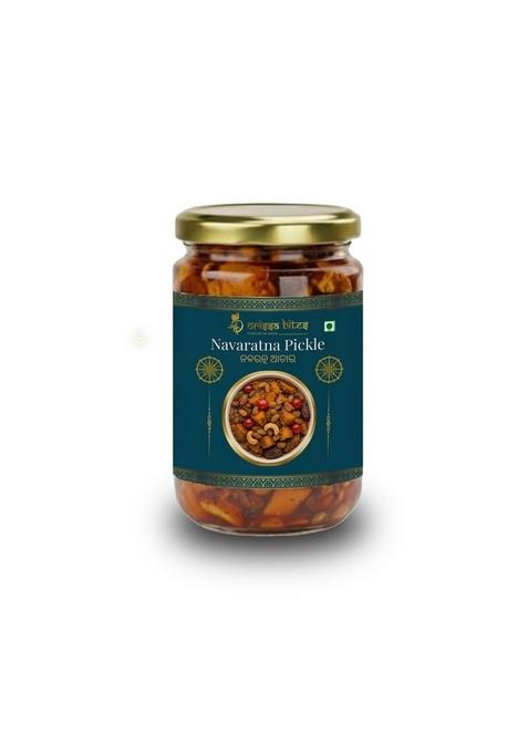 Orissa Bites With Device Of O Navratna Pickle 250G | Authentic Odia Mixed Veg Made 9 Traditional Ingredients Homemade Taste No Preservatives Premium Glass Jar