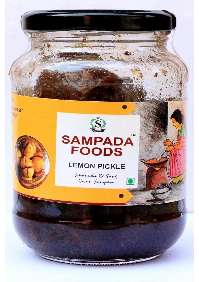 Sampada Foods | Homemade Khatta Meetha Nimbu Ka Achar With Mustard Oil 400 Gms Pack Only Jaggery Used Sweet Tangy Spicy Lemon Pickle Khata Mitha Natural Pure Hygienic