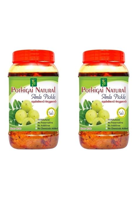 Pothigai Natural Combo Amla Pickle 1Kg Pure Home Made No Preservatives Chemical Added 100 Pack Of 2