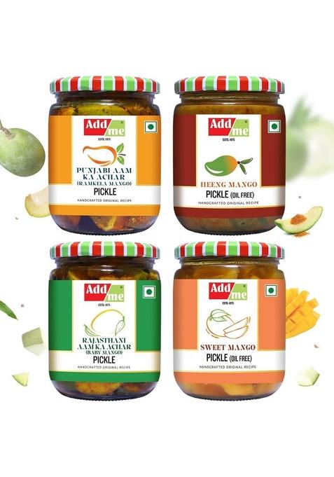 Add Me Combo Seller 4 In 1 Mango Pickle Pack Ramkela 500 Gm Sweet 600 G Rajasthani Aam Pickles 500G Hing Lonji Without Oil Total 2 1Kg