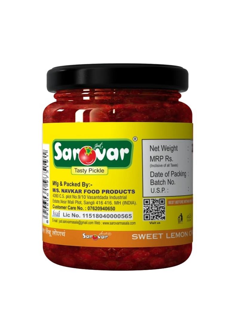 Just Sarovar Sweet Lemon Crush Pickle No Artificial Flavours 1 Kg