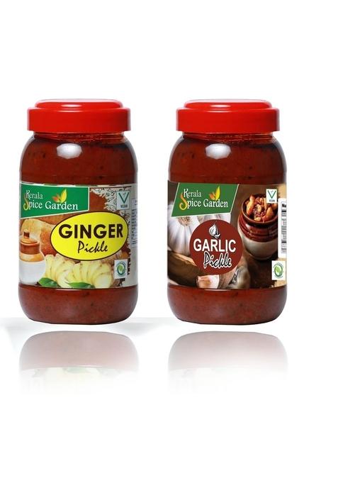 Kerala Spice Garden Ginger Garlic Pickle |100 Natural |Kerala Style | Combo| Authentic Taste 500G 500 G