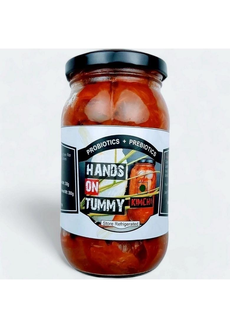 Hands On Tummy Red Kimchi Spicy Korean Probiotic Prebiotic Pickle For Gut Health 330 Grams
