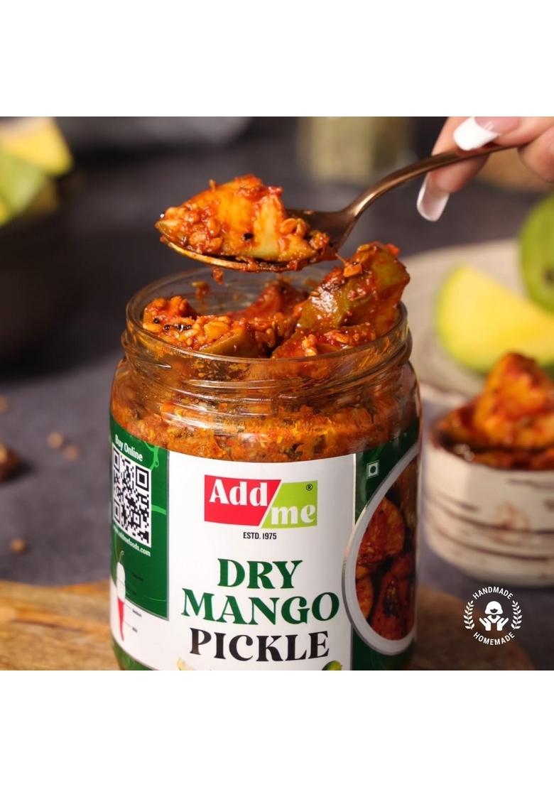 Add Me Dry Mango Pickle In Mustard Oil 500Gm | Aam Ka Sukha Achar Style Pickles Glass Pack
