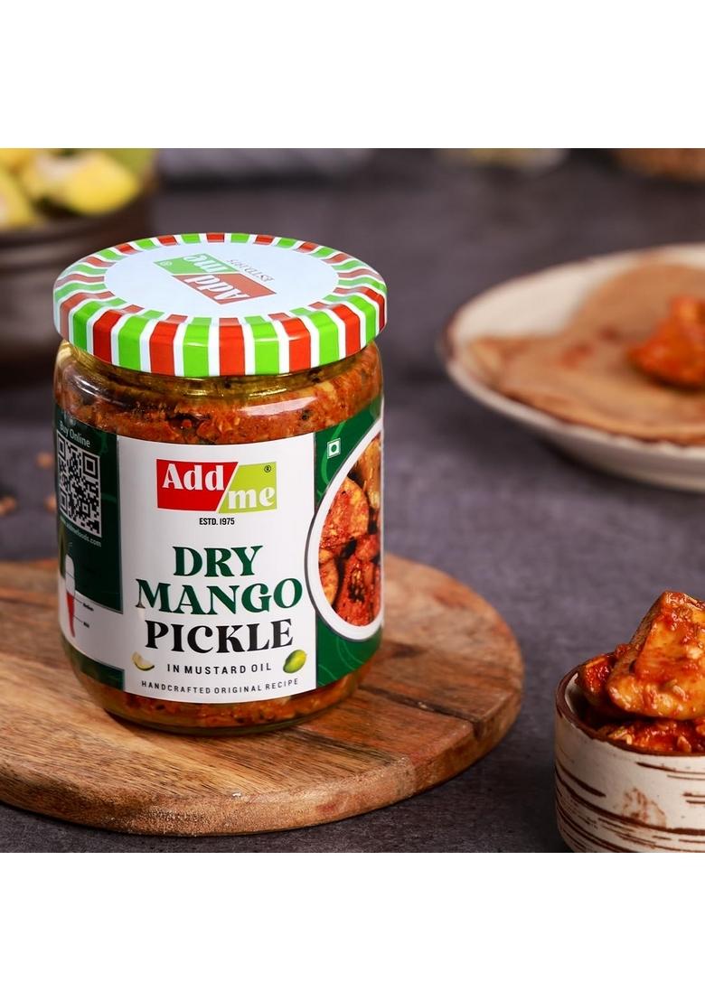 Add Me Dry Mango Pickle In Mustard Oil 500Gm | Aam Ka Sukha Achar Style Pickles Glass Pack