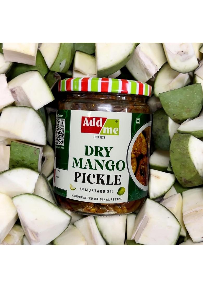 Add Me Dry Mango Pickle In Mustard Oil 500Gm | Aam Ka Sukha Achar Style Pickles Glass Pack