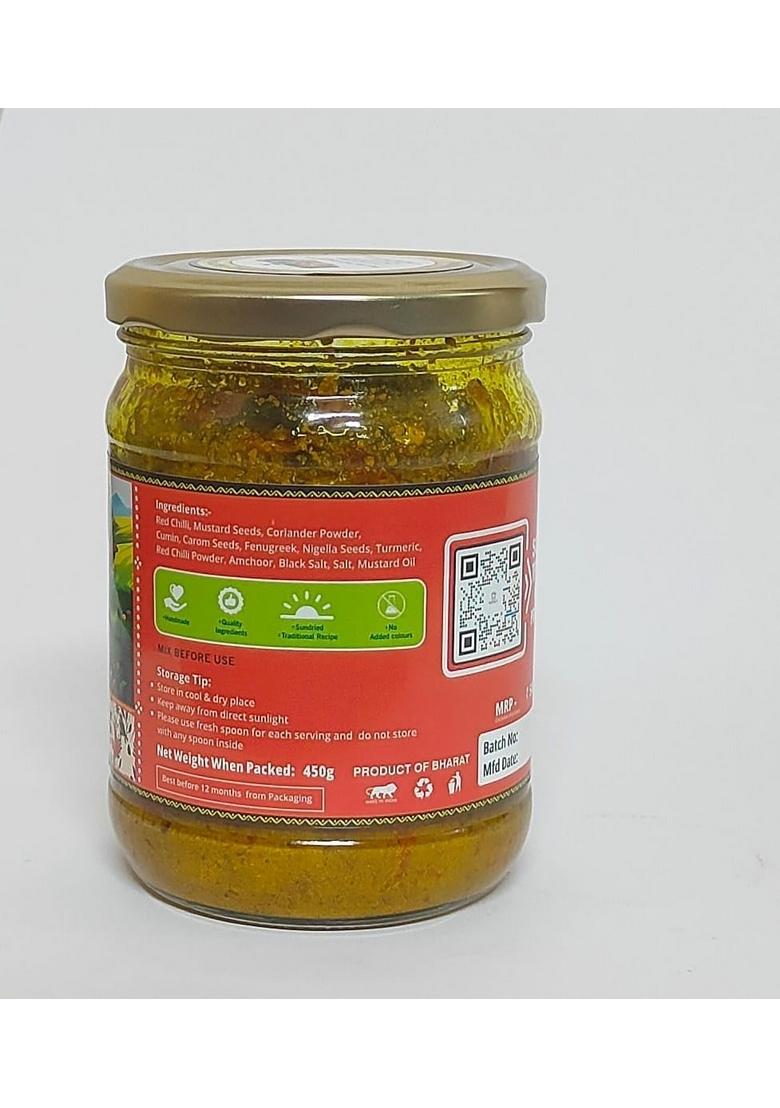 Nikkit Homemade Rajasthani Taste Spicy Tangy Rich Flavor Ready To Eat Red Chilli Stuffed Pickle Jar For Pairing With Snacks Meals 250Gm