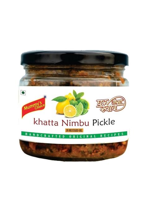 Mummy'S Choice Lemon Pickle With Garam Masala 250Gm | Khatta Nimbu Ka Achar Without Oil Natural Chemical Free Ingredients North Indian Recipe Glass Pack