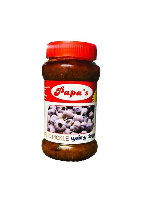 Papa'S Papas Garlic Pickle 300Gm [ Made With Mustard Oil ]The Authentic South Indian Falvoured