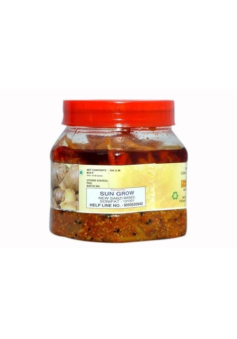 Sun Grow Brand Organic Homemade Ginger Pickle Achaar 500Gm