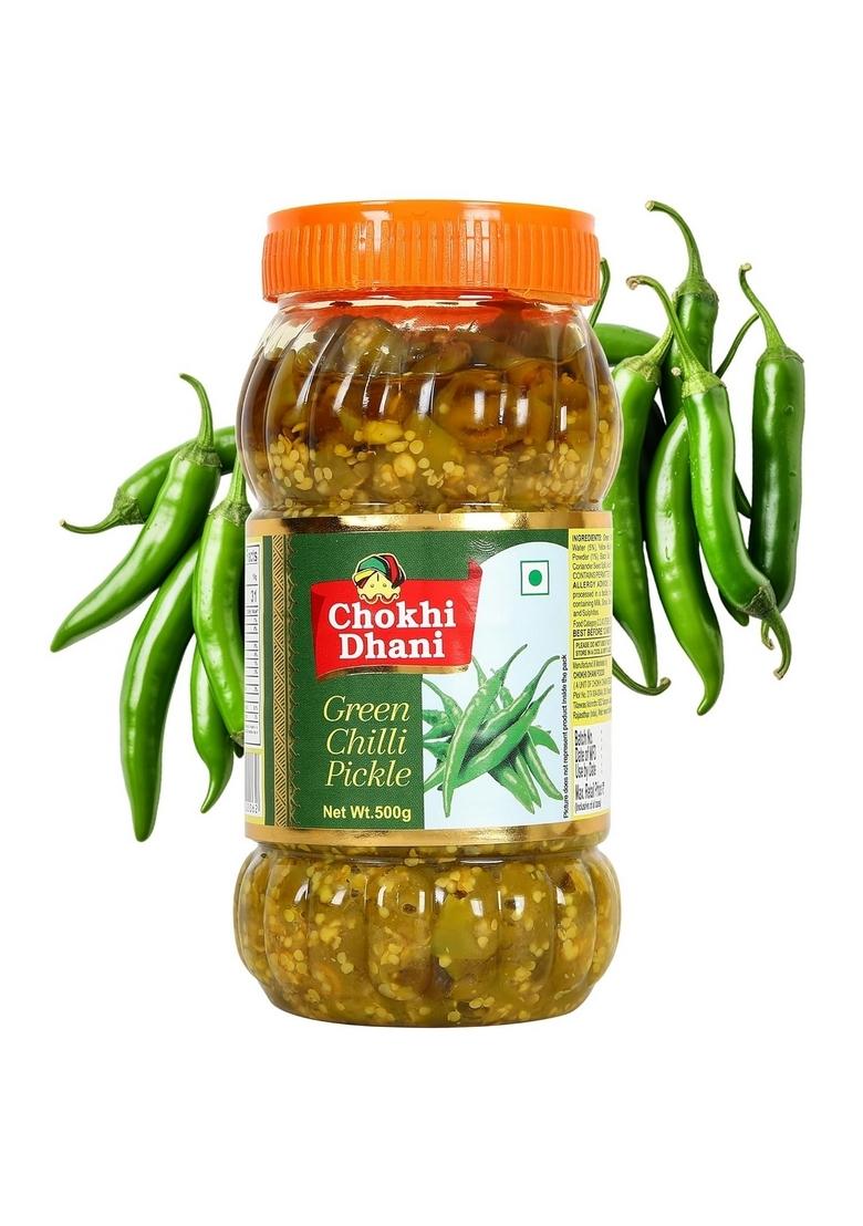 Chokhi Dhani Spicy Combo Of Green Chilli Pickle And Mixed 500 G Authentic Indian Taste Perfect For Meals Snacks Parathas Rice Everyday Food