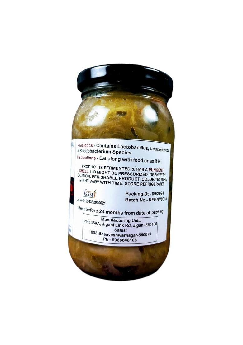 Hands On Tummy Kimchi Factory Green Non Veg Chicken Spicy Korean Probiotic Prebiotic Pickle With Indian Flavors For Gut Health Medium 330 G