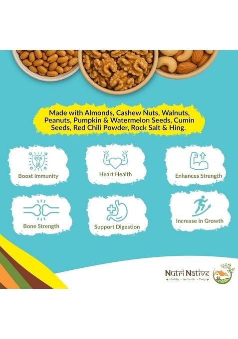 Nutrinative Nut Seeds Dip – Roasted Mix Spread With Almonds Cashews Walnuts Red Chili Super Plant Protein Omega 3 Antioxidants Vegan No Sugar Gluten Free 200G