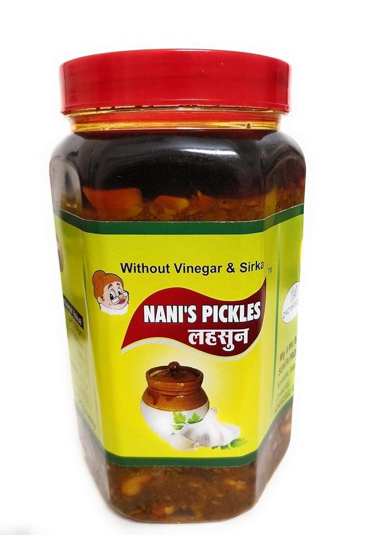 Nani'S Pickles Garlic Lehsun Pickle 1 Kg Pack Marwadi Style Home Made Without Chemical Preservative