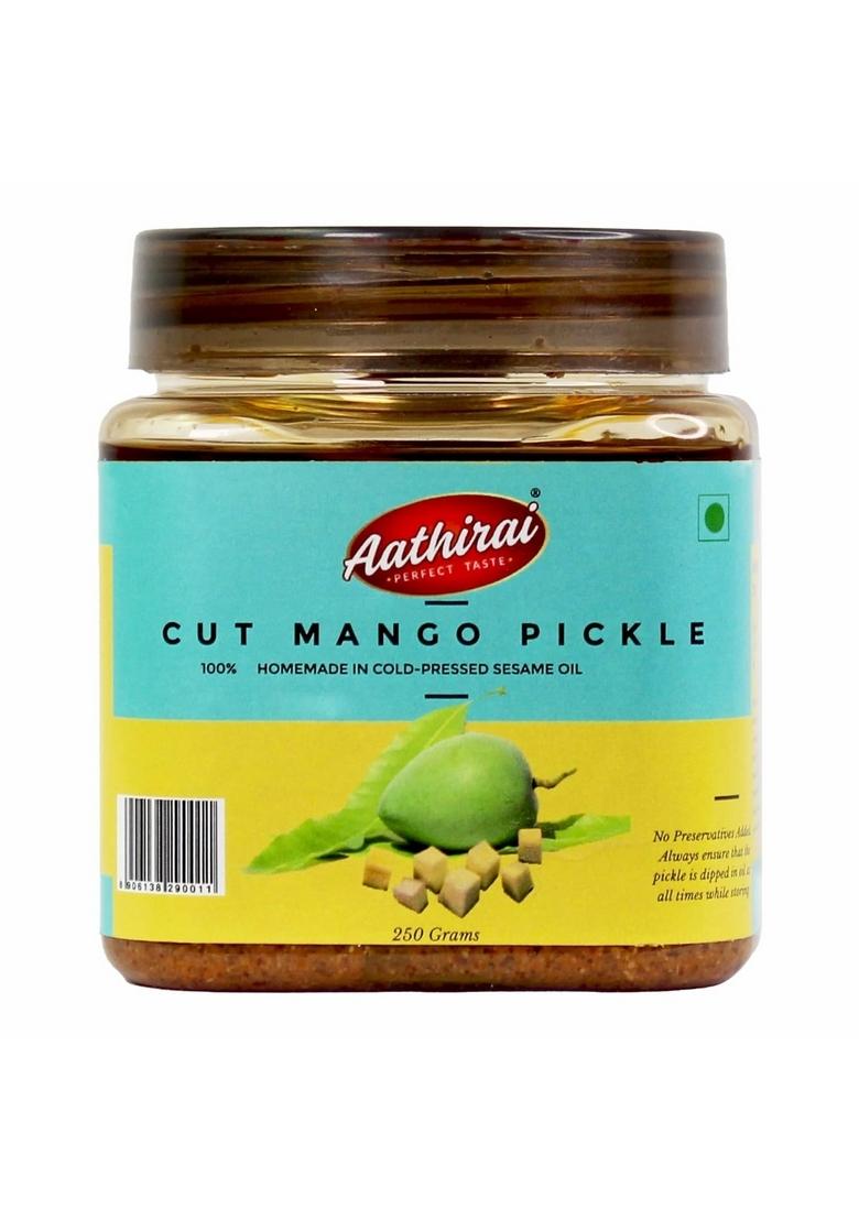 Aathirai Cut Mango Pickle 250G | No Artificial Preservative 100 Natural Organic Homemade With Cold Pressed Sesame Oil Spicy Tangy Tasty