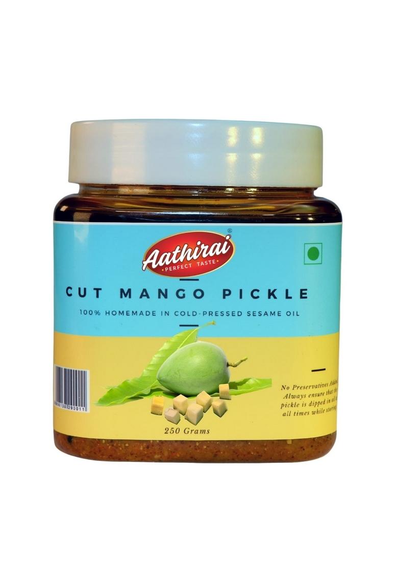 Aathirai Cut Mango Pickle 250G | No Artificial Preservative 100 Natural Organic Homemade With Cold Pressed Sesame Oil Spicy Tangy Tasty