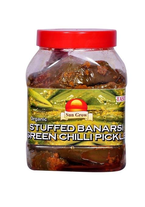 Sun Grow Maa Ka Hath Mother Made Homemade Masalo Se Bana Chatpata Stuffed Banarasi Green Chilli Pickle 850G