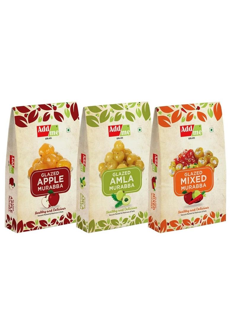Add Me 3 In 1 Murabba Packs Amla 750 Gm Mixed Apple Preserve Organic Total 2 25 Kg Immunity Boosters For Family