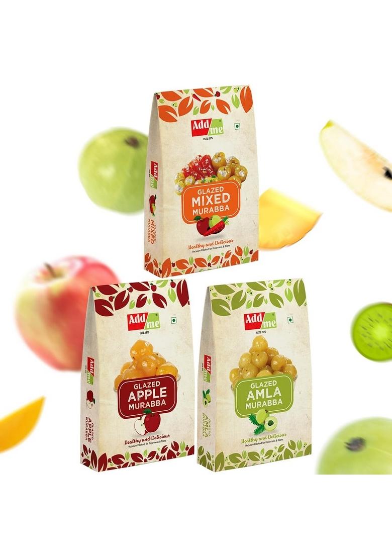 Add Me 3 In 1 Murabba Packs Amla 750 Gm Mixed Apple Preserve Organic Total 2 25 Kg Immunity Boosters For Family