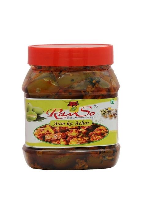 Ravso Home Made Hot Mango Hyderabadi Andhra Pickles With Garlic And Ginger South Indian Aam Ka Achar Adrak Lahsun Mix Masala Pickle 500G