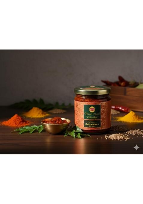 Vintage Recipes Maharashtrian Kairi Methkut Traditional Raw Mango Pickle Authentic Indian Condiment Glass Jar
