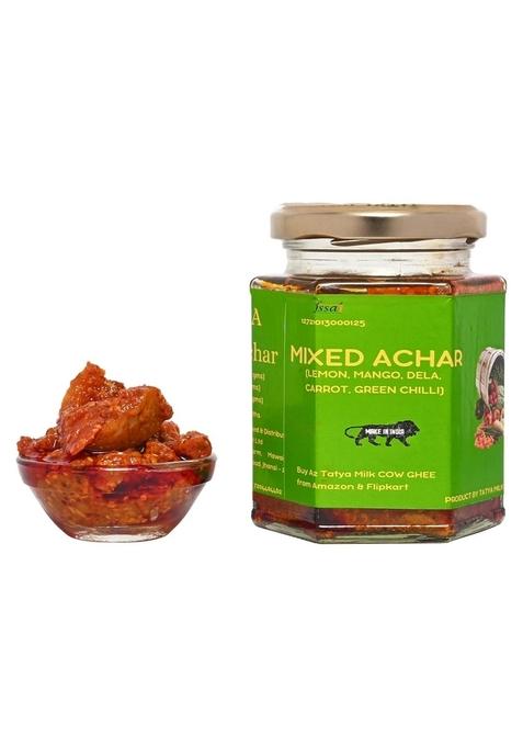 Tatya Milk Works Village Farm Homemade Mix Achar | Traditional Mixed Pickle No Preservatives 100 Natural Taste 200 Grams