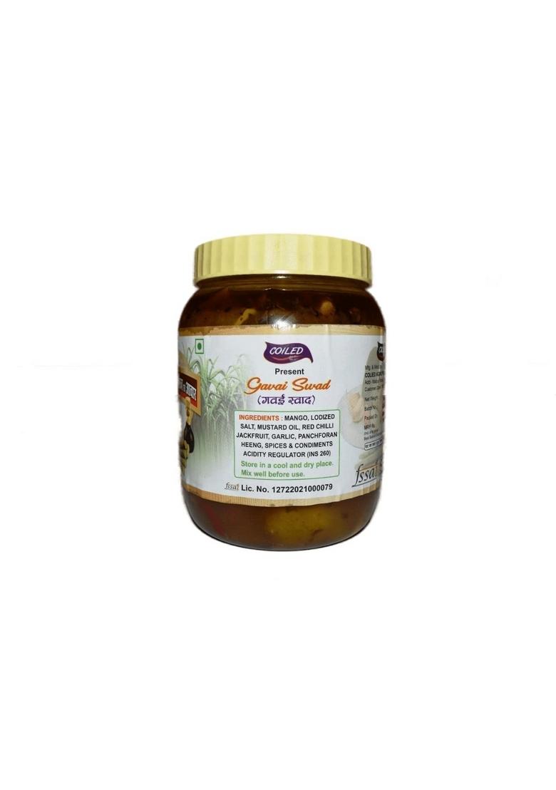 Coiled Gavai Swad Hand Made Desi Ganne Siraka Sugarcane Pickle Sirka Vinegar With Spices And Kathal| Karaunda|Spices Combo Pack 1 Kg 500 Grams