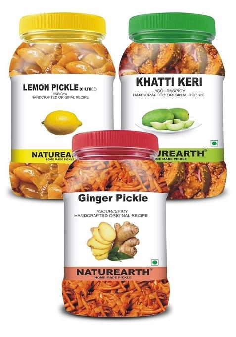 Naturearth 100 Natural Ginger Lemon Oil Free Khatti Keri Pickle 600 G Primium Quality Achar