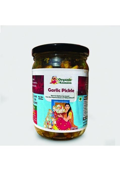 Organic Kumaon Garlic Pickle 300Gm | Traditional Homemade Lehsun Ka Achaar Spicy Peeled Pickles Methods Used Less Oil No Chemical Presevatives