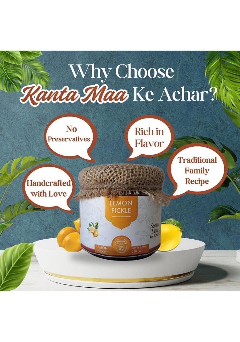 Kanta Maa Lemon Pickle | Natural Homemade Taste Hygienic Preparation Packing 250G
