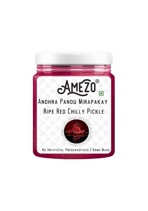 Amezo Andhra Pandu Mirapakay Pickle Ripe Red Chilly 250 Grams Pack