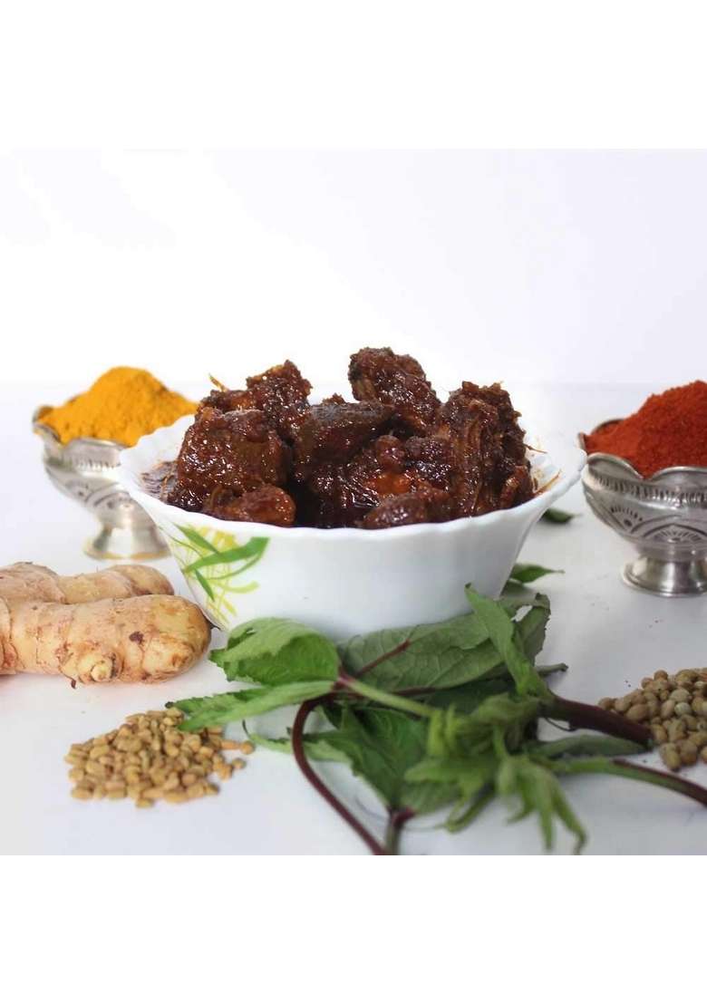 Sitara Foods Gongura Mutton Sorrel Leaves Pickle Boneless Home Made 500 Grams Pack - Indya