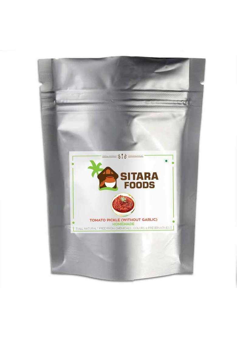 Sitara Foods Tomato Pickle Tamota Aachar Without Garlic Home Made 1000 Grams Bag - Indya
