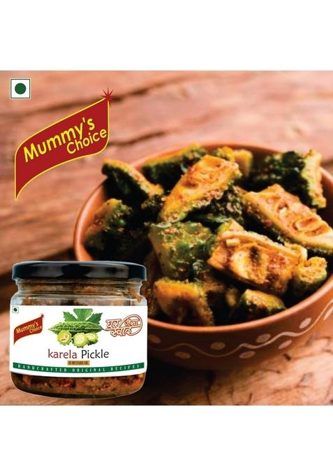 Mummy'S Choice Home Made Karela Pickle Karele Ka Achar Less Oil 325G Bitter Gourd Pickles | Ghar Bana Tangy Spicy Natural Recipe