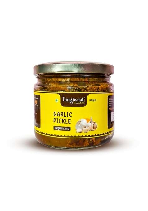 Tangiwaah Garlic Pickle | Handmade Lehsun Achar In Mustard Oil Bold Spicy Flavor 100 Natural Preservative Free 325G Jar