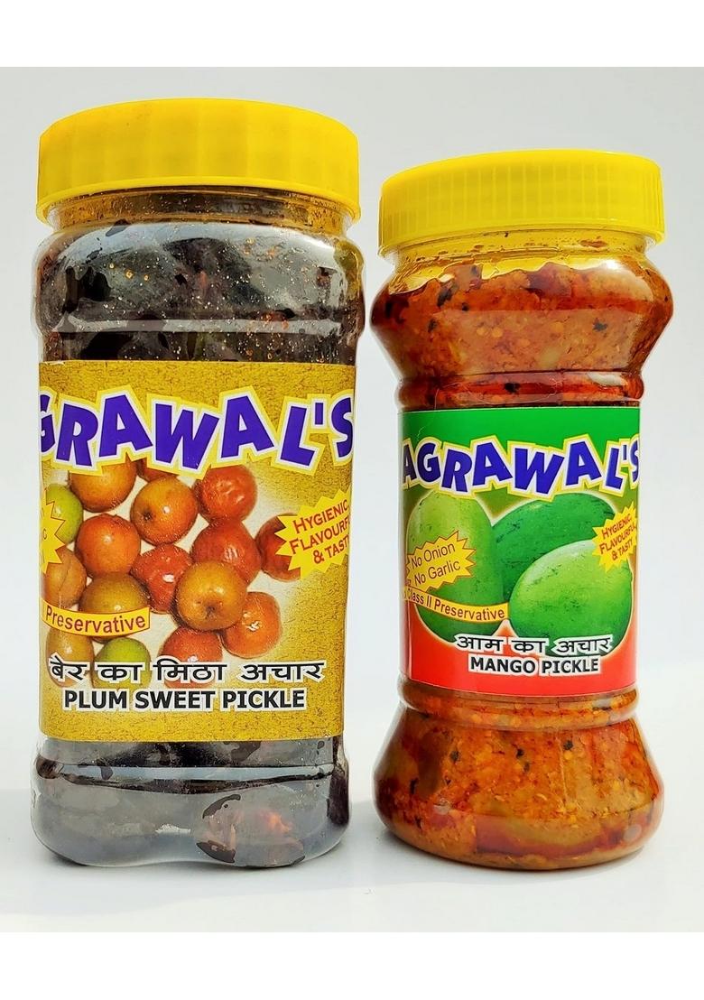 Agrawal'S Plum Sweet Pickle 400 Gram Mango 220 Combo