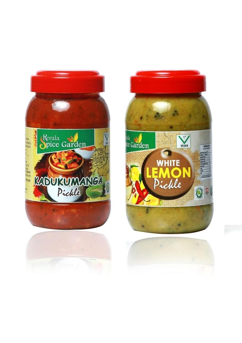 Kerala Spice Garden Kadukumanga White Lemon Pickle | 100 Natural Style Combo 500G Mango 500 G