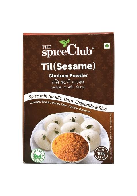 The Spice Club Til Sesame Chutney Powder 100 Grams Pack Of 3 Natural No Preservatives | Instant Flavor Boost Kitchen Shortcut Chef Inspired Mix Aromatic Symphony Freshly Ground Fusion Homestyle Blend Perfect Harmony Mixed Spices All In One Fresh