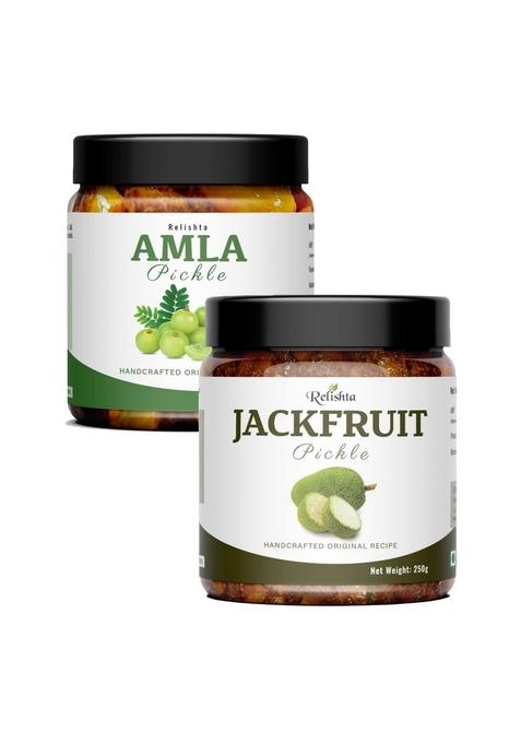 Relishta Jackfruit Amla Pickle | Kathal Ka Achar 2X250G Premium Less Oil Homemade
